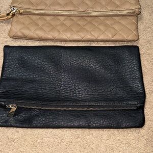 Black and Tan Leather Clutch Set